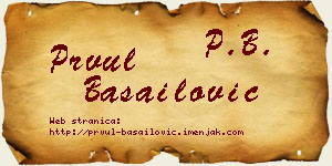 Prvul Basailović vizit kartica
